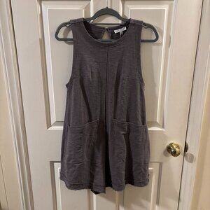 Simply Southern Women's Washed Dark Gray Romper with Pockets ~ NWT ~ XS